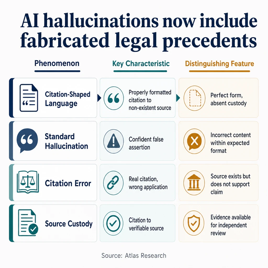 Infographic: AI hallunications now include fabricated legal precedents